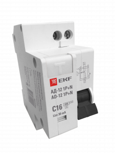 Автоматический выключатель диф. тока АД-12 1P+N 16А/30мА EKF BASIC
