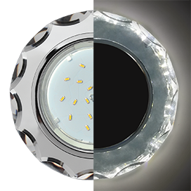 Светильник ECOLA GX53 H4 LD5313 Glass Круг с вогнутыми гранями (зеркальный) SM53RCECH