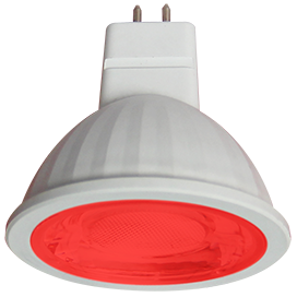 Лампа c/д ECOLA MR16 GU5.3 9W красная, прозрачное стекло 