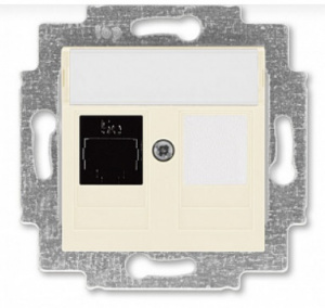 ABB EPJ Levit слоновая кость/белый Розетка компьютерная RJ45 кат.5e+заглушка (2CHH295117A6017)
