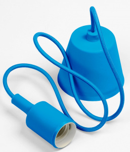 Патрон Е27 со шнуром 1м, синий