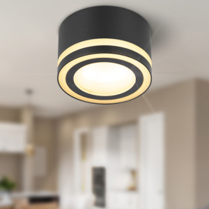 Светильник ЭРА OL51 ВК GX53 Настенно-потолочный черный