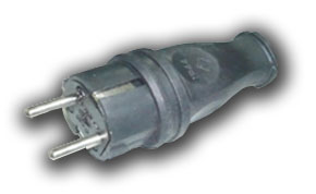 Вилка однофазная (каучук) 16А 220В 106-0400-0105