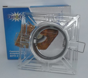 Светильник FERON 8070-2 MR16 50W G5.3 прозрачный-хром 