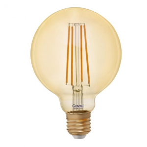 Лампа GLDEN-G95SS-8-230-E27-4500 Золотая филамент General 