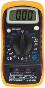 Мультиметр цифровой MAS838L (DT858L) Proconnect (13-3022)