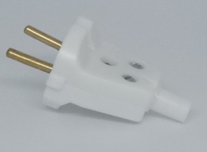 Вилка В6-001 6А белая/черная 6А 250В