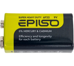Эл.пит. EPILSO 6F22 9В крона (солевая)