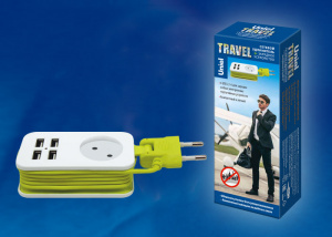 Удлинитель S-CT1-1,5U WHITE/GREEN Travel Uniel Удлинитель S-CT1-1,5U WHITE/GREEN Travel Uniel