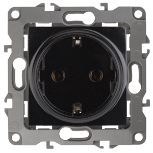 Розетка ЭРА 12-2101-06  Эра12, черный, Schuko
