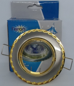 Светильник FERON 125T MR16 50W G5.3 плоско-поворотный титан-золото