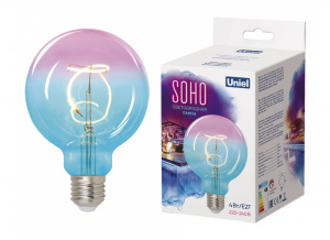 Лампа LED-SF01-4W/SOHO/E27/CW BLUE/WINE филамент Uniel