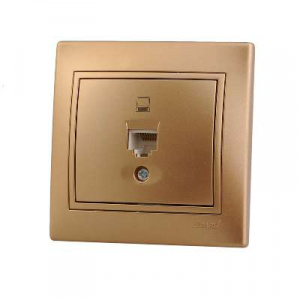 LEZARD 701-1313-139  Розетка компьютерная металлик золото