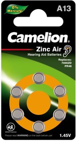 Camelion ZA13 (PR48, AC13, DA13) для слуховых аппаратов