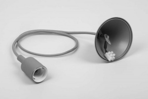 Патрон Е27 LH127 со шнуром 1м, серый 