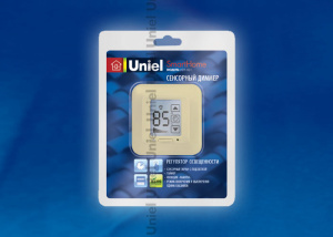 Диммер сенсорный UNIEL USW-001-LCD-DM-40/500W-TM-M-BG с регулятором яркости лампы и таймером 