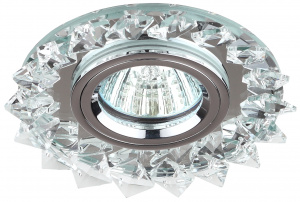 Светильник ЭРА DK44 SL/WH/CH декор «острые кристаллы» MR16 12V/220V 50W зеркальный/прозрачный/хром