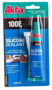 Герметик AKFIX 100E Универсальный силикон ТЮБИК 50мл ПРОЗРАЧНЫЙ