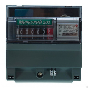 Счетчик электроэнергии МЕРКУРИЙ 201.5 (Din-рейка) с пластиной