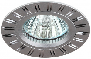Светильник ЭРА KL33 AL/SL алюминиевый MR16 12V/220V 50W серебро/хром