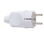 Вилка А101 з/к прямая белая 16А 250В