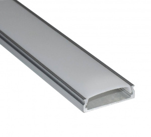 Профиль SP266 накладной широкий алюминиевый, 2000х23,8х6 серебро, анод., для всех двухрядных лент