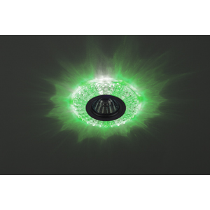 Светильник ЭРА DK LD2 SL/GR декор c зеленой светодиодной подсветкой MR16, прозрачный