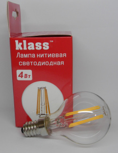 Лампа с/д KLASS 4W E14 4000K филамент 