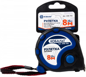Рулетка КОБАЛЬТ 8м x 25мм магнитная 646-751