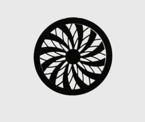 Решетка вентиляционная ВР "Тайфун" D100 глянцевая черная МУЛЬТИКРАФТ