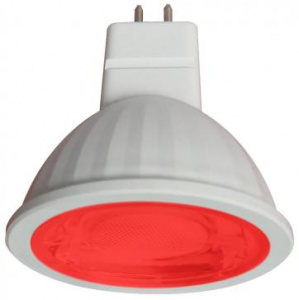 Лампа с/д ECOLA MR16 GU5.3  9W красный, прозрачное стекло