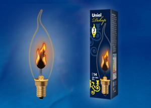 Лампа  IL-N-CW35-3/RED-FLAME/E14/CL, "эффект пламени" свеча на ветру