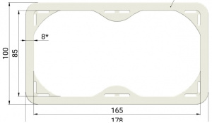 Прямоугольник армирующий для сдвоенного светильника 85х165мм PROFI (ОПТИМПЛАСТ)