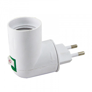 Переходник вилка-патрон Е27 с выключателем