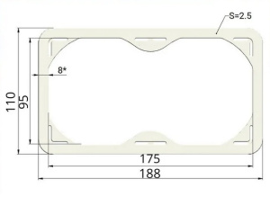 Прямоугольник армирующий для сдвоенного светильника 95х175мм PROFI (ОПТИМПЛАСТ)